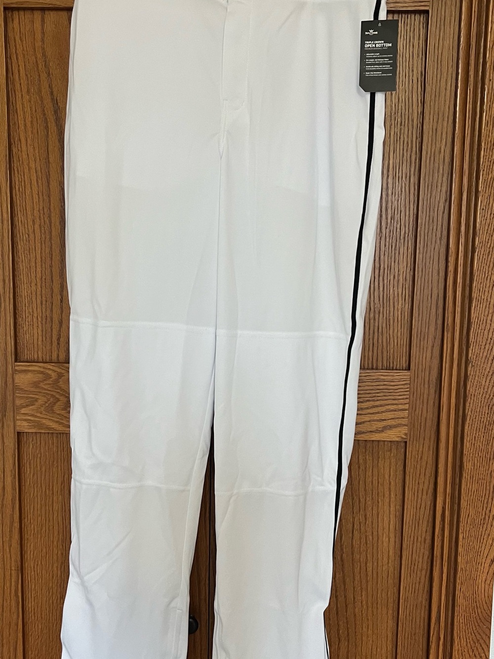Champro Men’s White Baseball Pants with Black Side Stripe